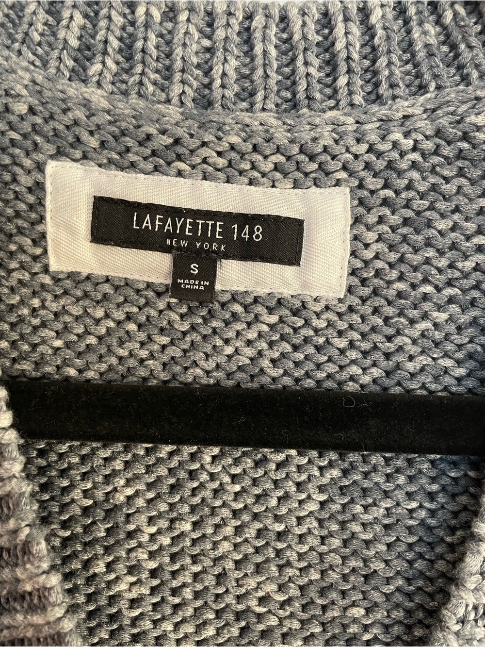 Lafayette 148 New York Gray/Blue Cotton Knit Side Zip Sweater Vest Small - Picture 3 of 10